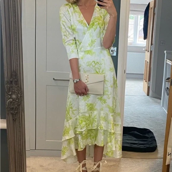 All Saints Tage Riyaz silk Midi Dress size